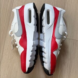 Nike Air White and Red Athletic Shoes